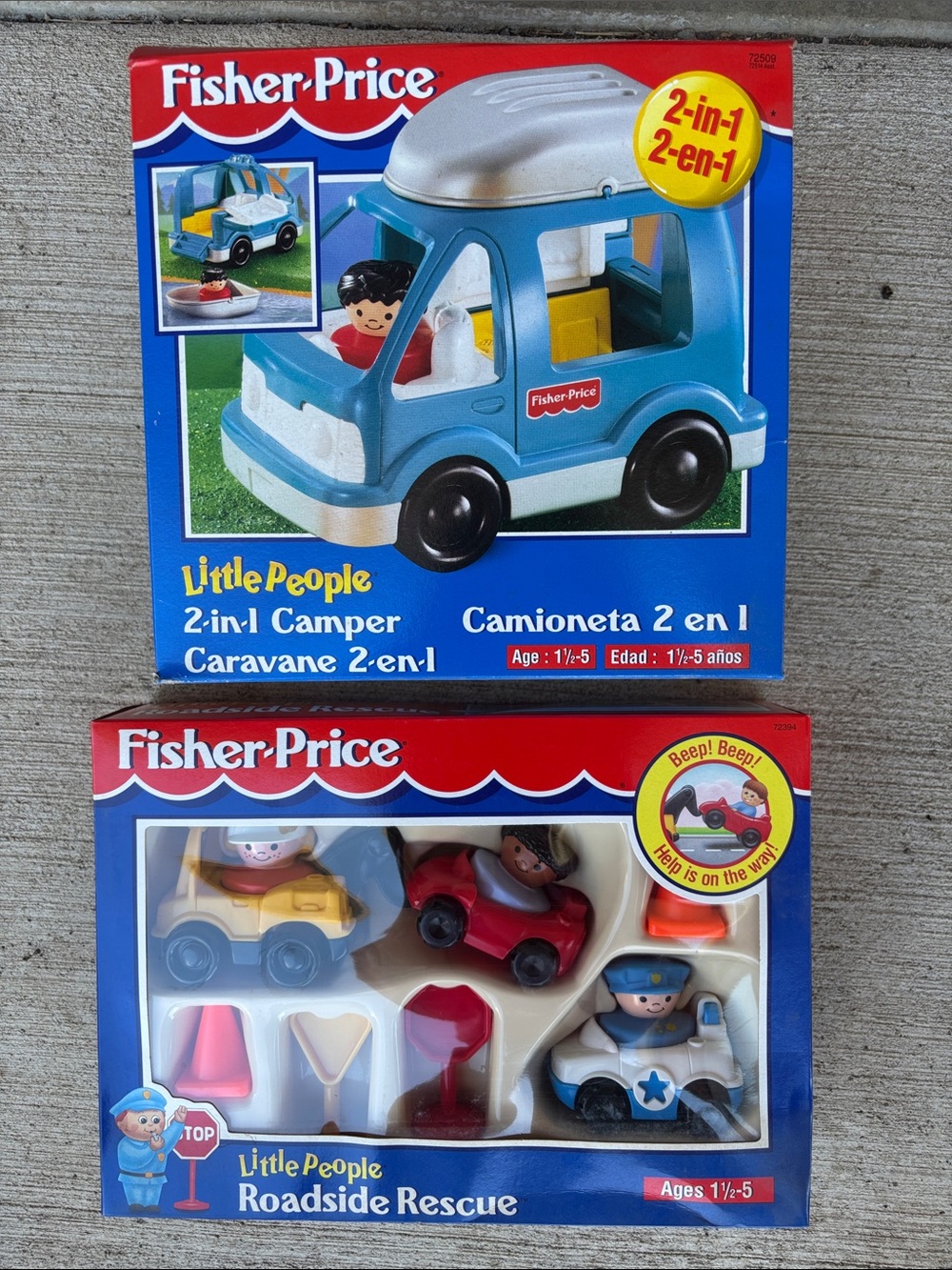 Fisher-Price Little People Blue Camper & Roadside Rescue Toy Set